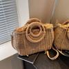 New Handheld Straw Woven Bag For Women Handmade Portable Handbag Large Capacity Beach Bag Handheld Money Bag Premium
