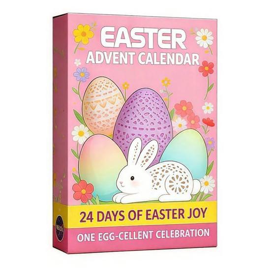 24Pcs Easter Bunny Countdown Calendar Dig Kit Treasure Hunt Excavation Toys for Kids Includes Dig Tools & Surprise Figurines Fun DIY Activity for Boys