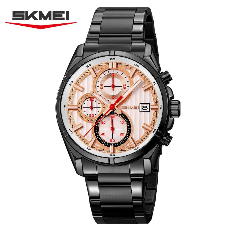 Men's Quartz Watch Multifunctional Waterproof Watch Fashion Watch Business Luminous Steel Belt Quartz Watch Men's