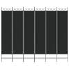 350161 vidaXL Cloison de séparation 6 panneaux Noir 240x200 cm Tissu