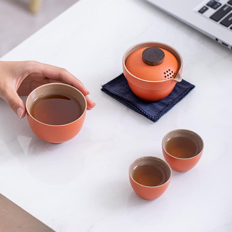 Lailuo Black Ceramic Portable Travel Tea Set