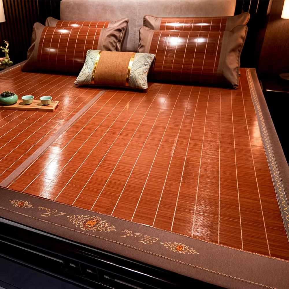 2026 Bamboo Cooling Mat: Free Shipping, Foldable, Double-Sided Straw Mat for Dorms and Singles