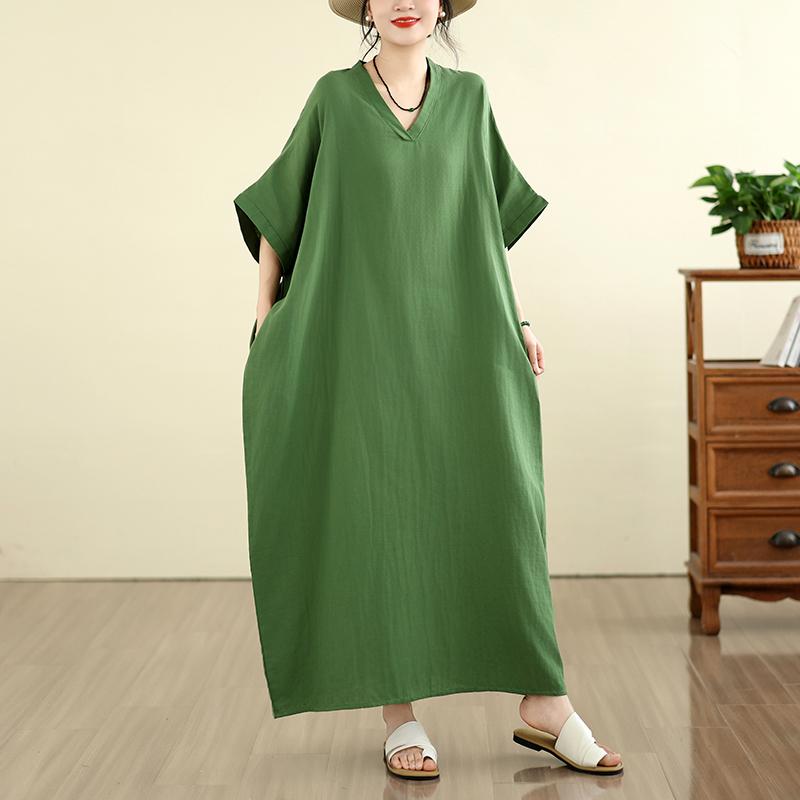 DIMANAF New 2026 Women Plus Size Summer Casual Holiday Long Dress Cotton Loose Oversize Maxi Beach Sundress Solid Elegant Lady