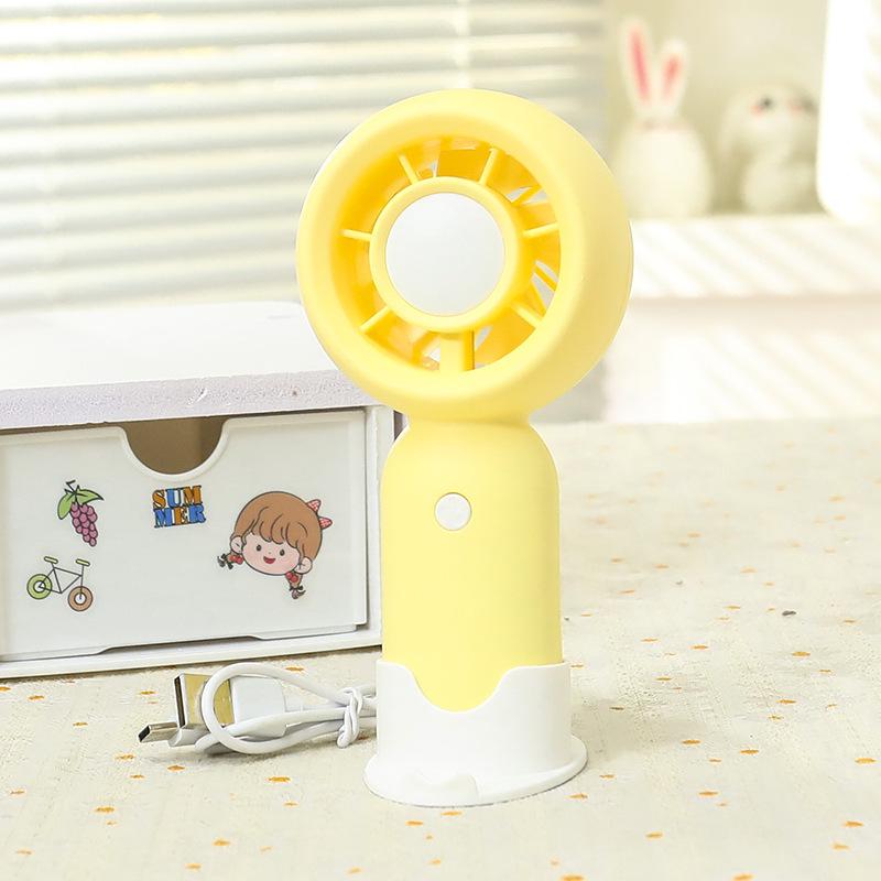 

Portable Macaron Mini Dorm Electric Fan: Handheld, USB Rechargeable, 3-Speed Adjustable 14.5*4.3*7.3 cm