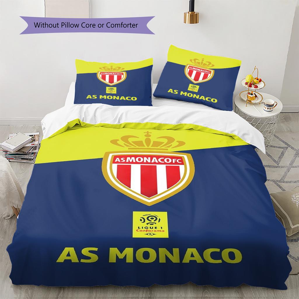 AS Monaco Pattern Bedding Set Quilt Cover Pillowcase Home Decor Gift (1 * duvet cover + 2 * pillowcase, without core)