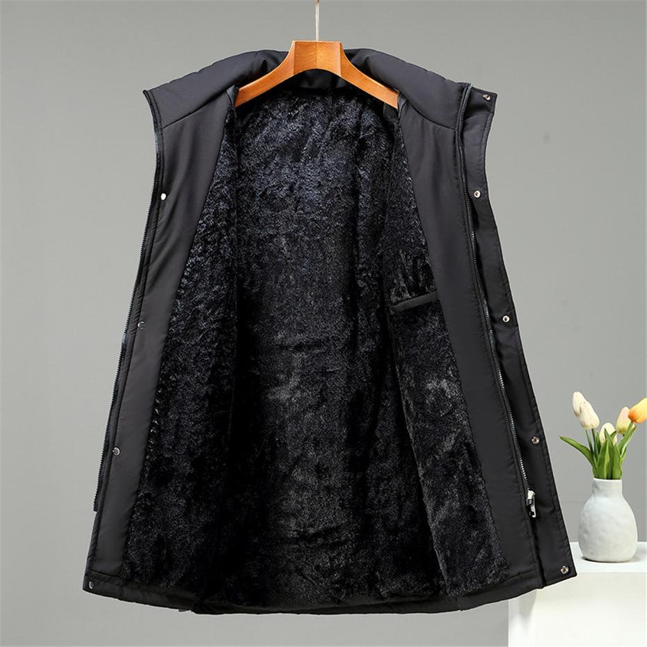 Plus Größe Parkas Männer Winter Dicke Jacke Mantel Mode Lässig Grün Parka Männlichen Schwarz