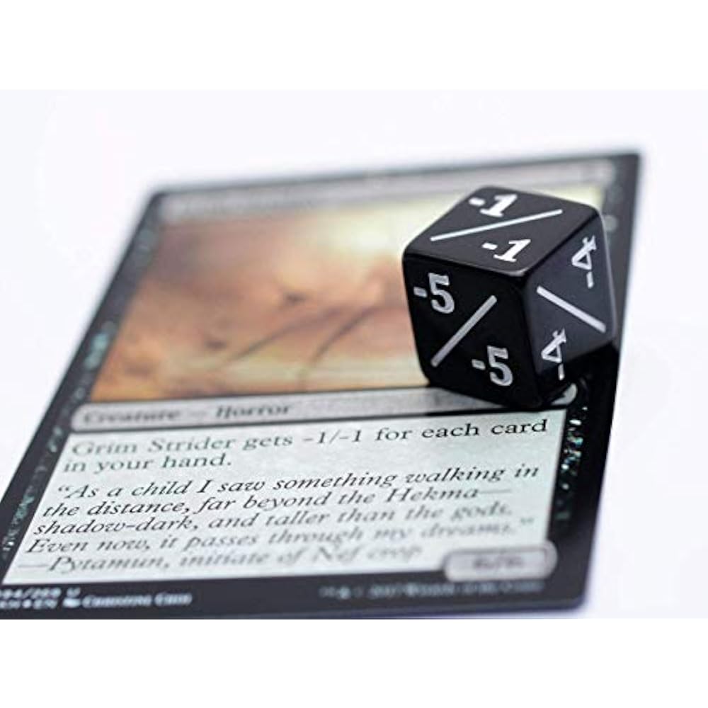 HDDais Dice Counter D6 Dice White +1/+1 and Black-1/-1 Magic: The Gathering and Other Games CCG M...