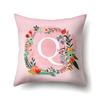 Polyester Pillowcase Pink Flower Home Decoration Print 26 English Letter Cushion Pillowcase