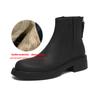 Krazing Pot Cow Skin Round Toe Thick Heels Motorcycle Boots Size 42 Back Zip Women Keep Warm Ankle Boots