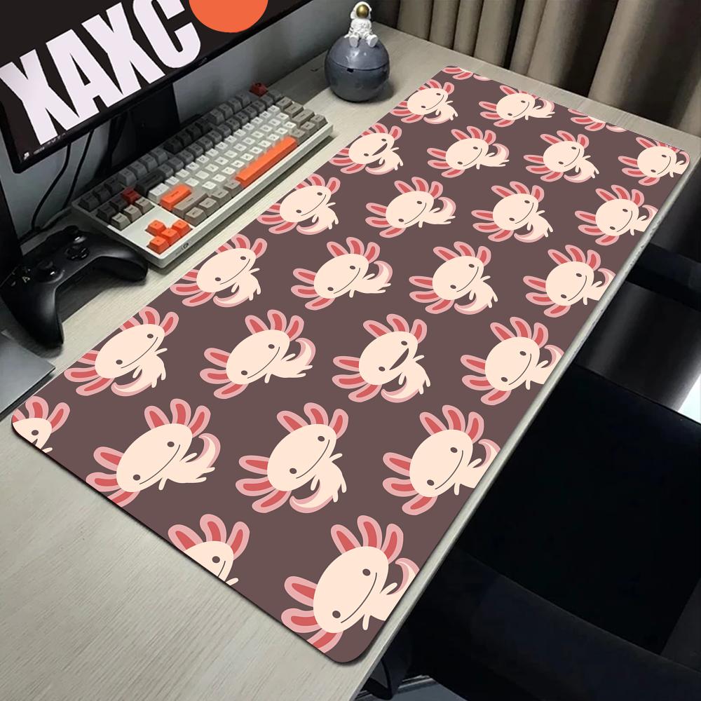 Cute Axolotl Design Aesthetic Large Gaming Mouse Pad Office Desk Mat Computer Keyboard Pad Nonslip Office Desk Decor Accessories