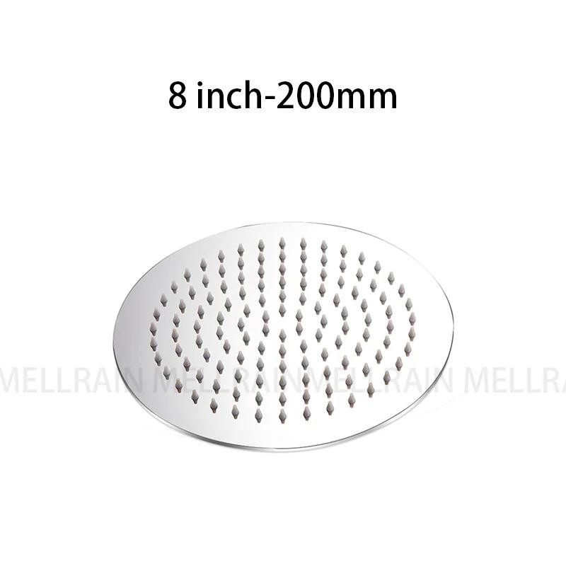 Brushed Rose Gold Rain shower head stainless steel Ultrathin water pressurize shower head in rose gold, Grey, brushed gold