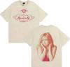 T-shirt Stampata Double Sided di Addison Rae Uomo Donna Punk Harajuku Cotone Puro Girocollo Y2K Manica Corta
