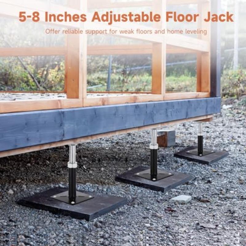 8 PCS Adjustable Floor Jacks Heavy Duty Metal Post Floor Support 5 to 8 Inches Mini Screw House Jack Deck Foundation Lift Suppo
