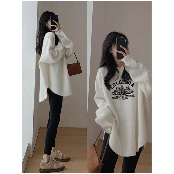 Damenmode, lässig, Frühling und Herbst, langärmelig, O-Ausschnitt, Blusen und Hemden