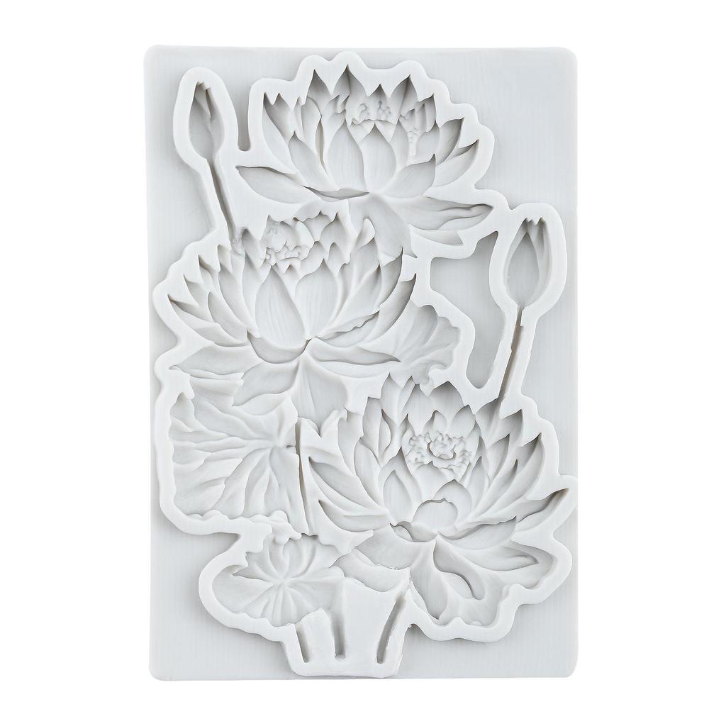 Silikonová forma Lotus Forma na fondán s lotosovým květem Nástroje na zdobení dortů Topper na cupcake Cukroví Pryskyřice Hlína Čokoláda Gumpasta Forma