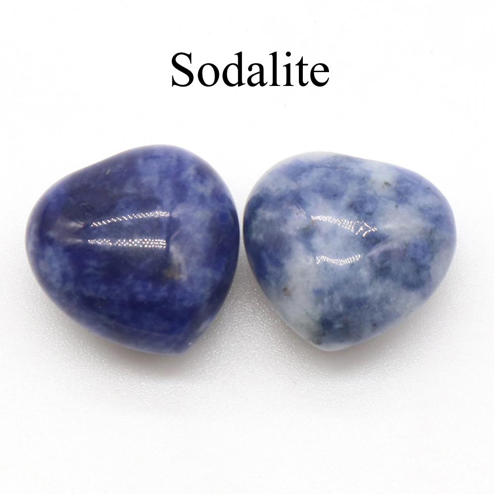 2 bucăți mini energie din piatră naturală ornament de inimă, cristal vindecător Reiki agat sodalit ametist jad piatră prețioasă decor pentru casă bijuterii cadouri 15 mm