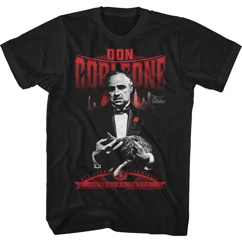 The 2025 summer fashion godfather Corleone printed short-sleeved loose trendy T-shirt cotton streetwear for men and women