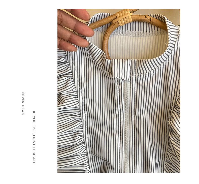 2025 Dívčí šedé jednodílné plavky s volánky: Módní letní plavky