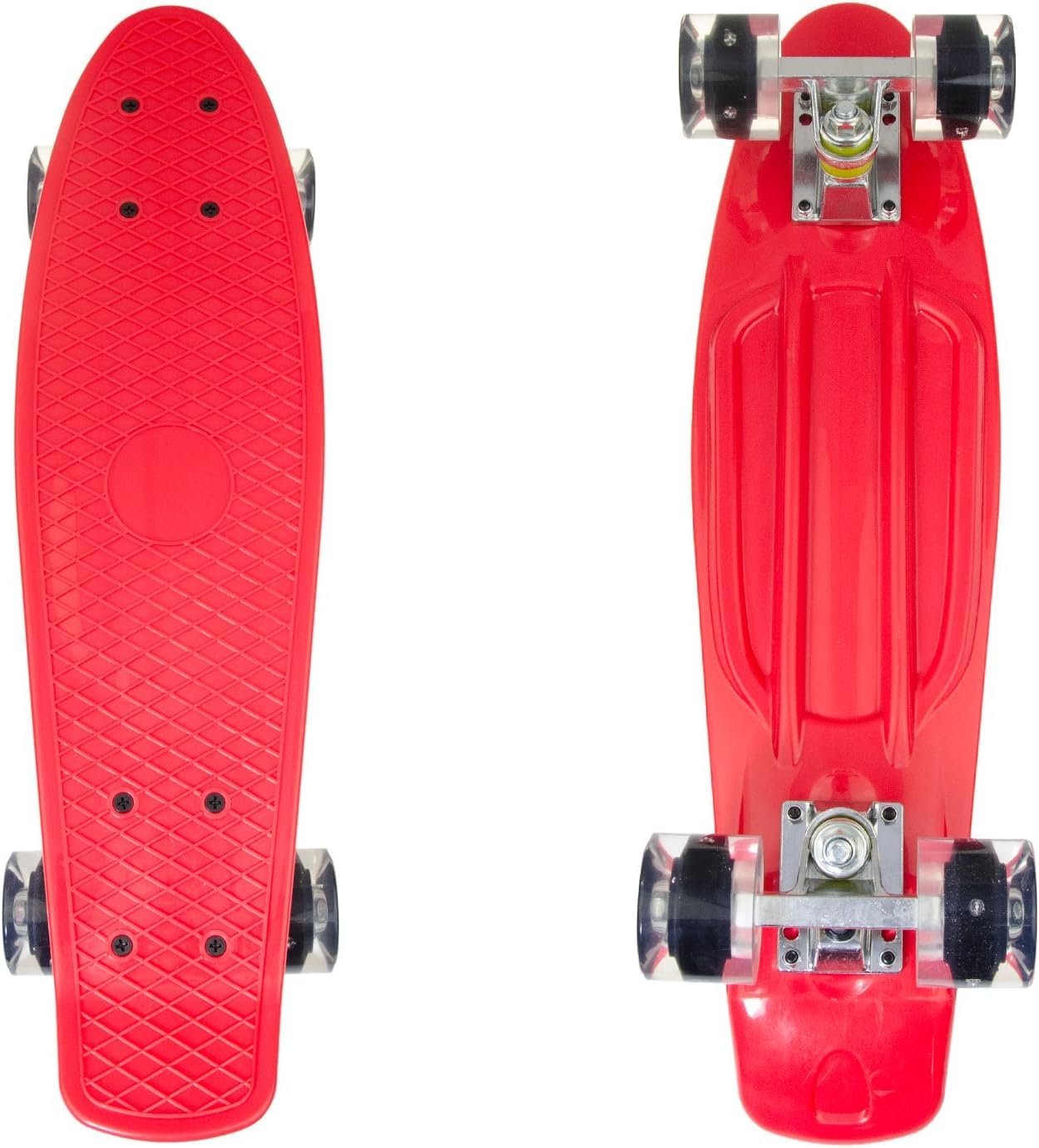 

LED Light Skateboard 22 Inch Complete Set with ABEC9 Bearings x [MRG] Built-in (Red Black)