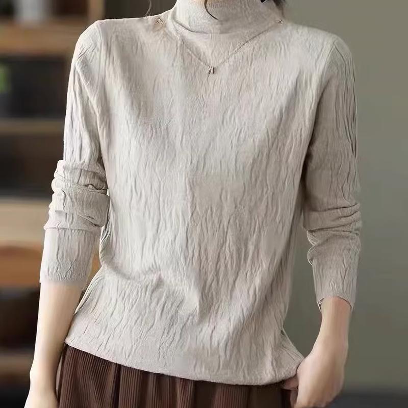 La Chapelle Women's Mock Neck Knitted Base Layer Top