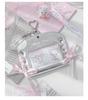 Leather Ballet Lace-Up ID Card Holder - Soft, Compact, Horizontal Design