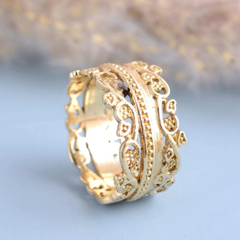 

Spinner Brass Ring handmade Ring Gold Spinner Ring Statement ring 7 золотий