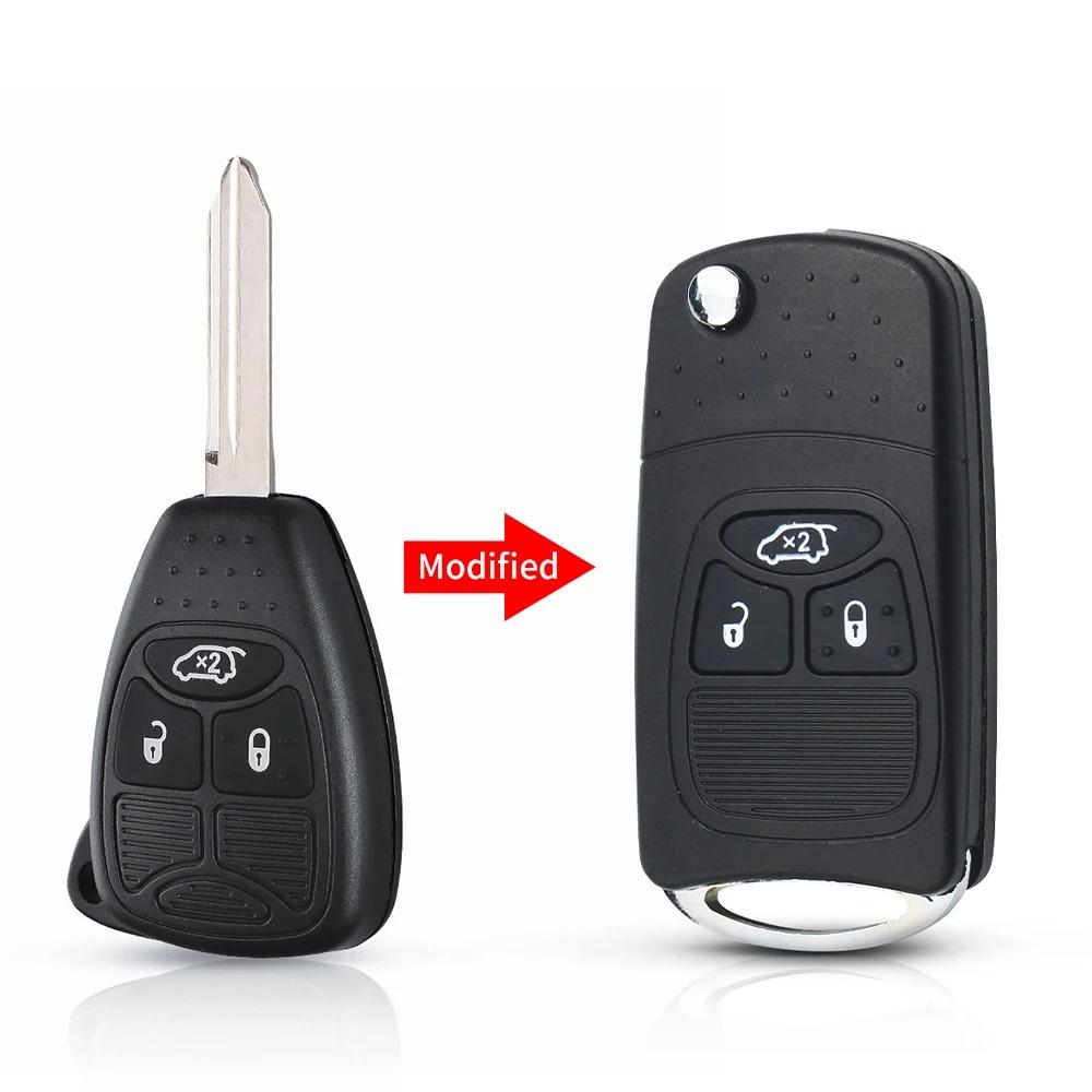 Remote Modified Folding Key Flip Shell Case for Chrysler Jeep Compass Wrangler Patriot Remote Key Case Fob 2 Button
