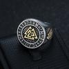 Ring retro men's Celtic knot ring Viking Nordic triangle symbol valknut ring