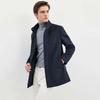 SEPTWOLVES Men's Wool Blend Stand Collar Overcoat