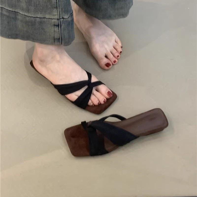 Design Sense Niche Sandals Retro Red Open-toed High-heeled Cool Slippers Women's Shoes