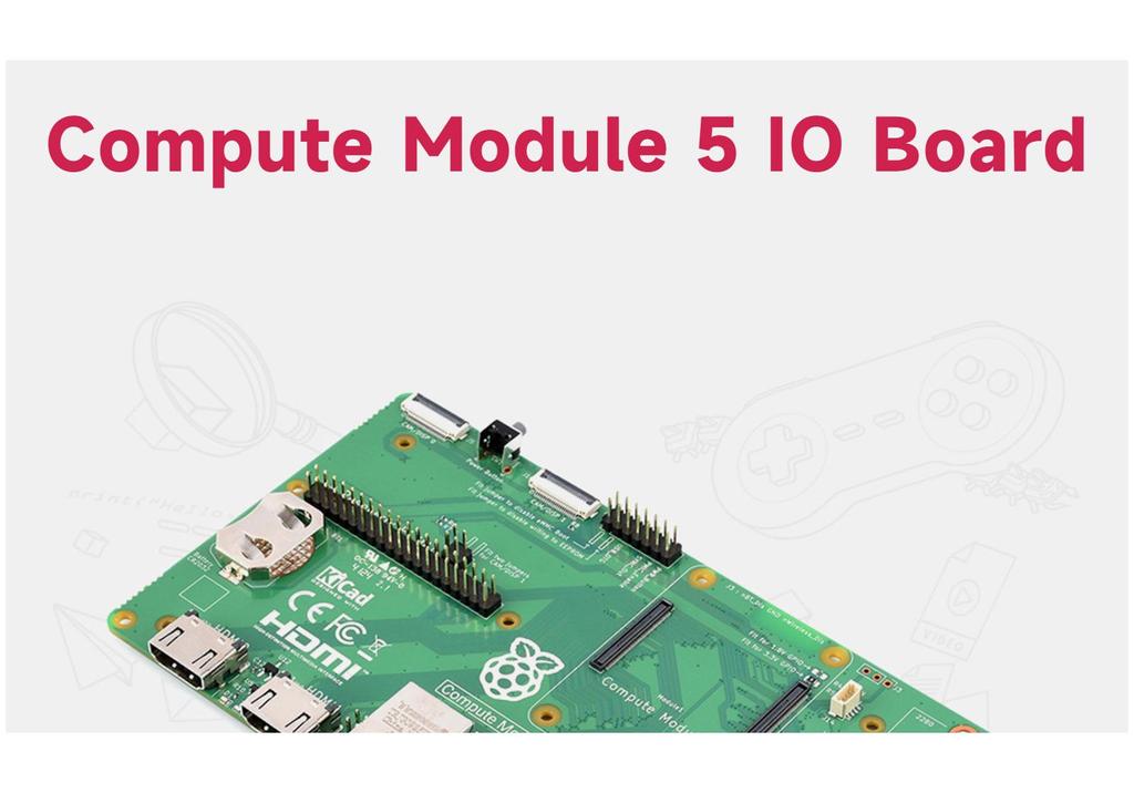 Raspberry Pi Compute Module 5 IO Baseboard for CM5 with Multiple Interfaces