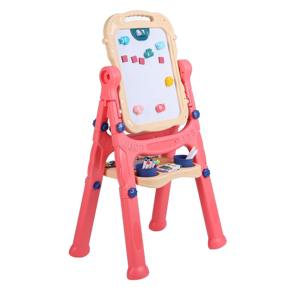Kid"s Drawing Board Toys Height Adjustable Double Sides Magnetic Board for ToddlersPink