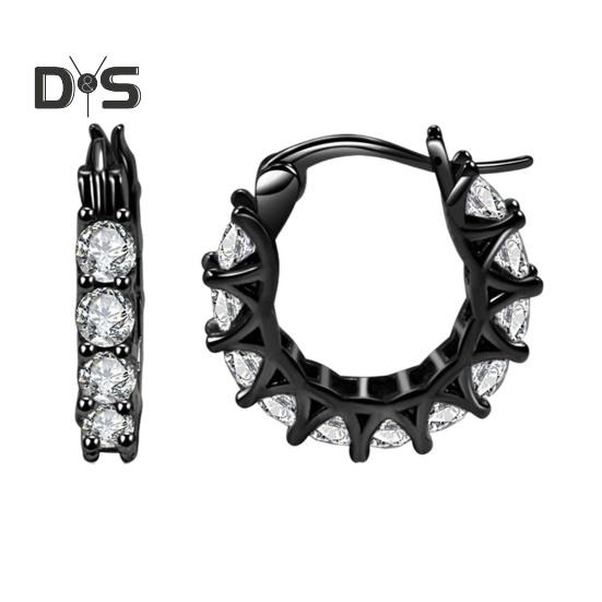 1 pár náušnic s kubickým zirkonem, tvaru U, malé kontrastní barvy, leštěné kovové náušnice, náušnice s chrupavkou, nehty, denní randění, párty, šperky