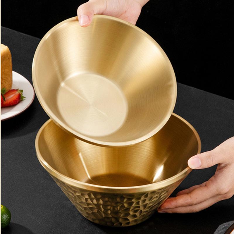 Korean Thicken Stainless Steel Salad Bowl Durable Double Layer Ramen Noodles Bowls Soup Fruit Bowls Kitchen Utensils