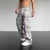 Trendige Herren-Camouflage-Cargo-Hose, Weit geschnittene Hose mit halbelastischem Bund, Streetwear-Hose für den täglichen Gebrauch & urbanes Styling