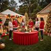Red Christmas Round Tablecloth Wedding Banquet Birthday Party Tablecloth Holiday Atmosphere Decoration Desktop Props Table Set