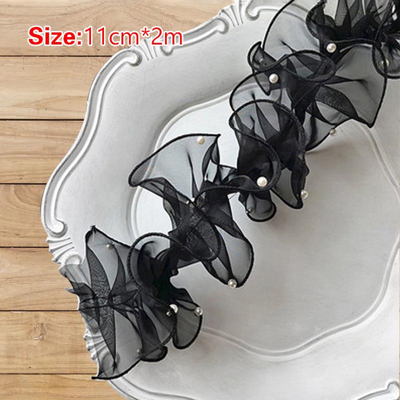 2 Meters Flower Lace Pearl Fabric Edge Gauze Diy Crafting Supply 11Cm Wide Gift Package Flower Packaging Flower Shop Supplies