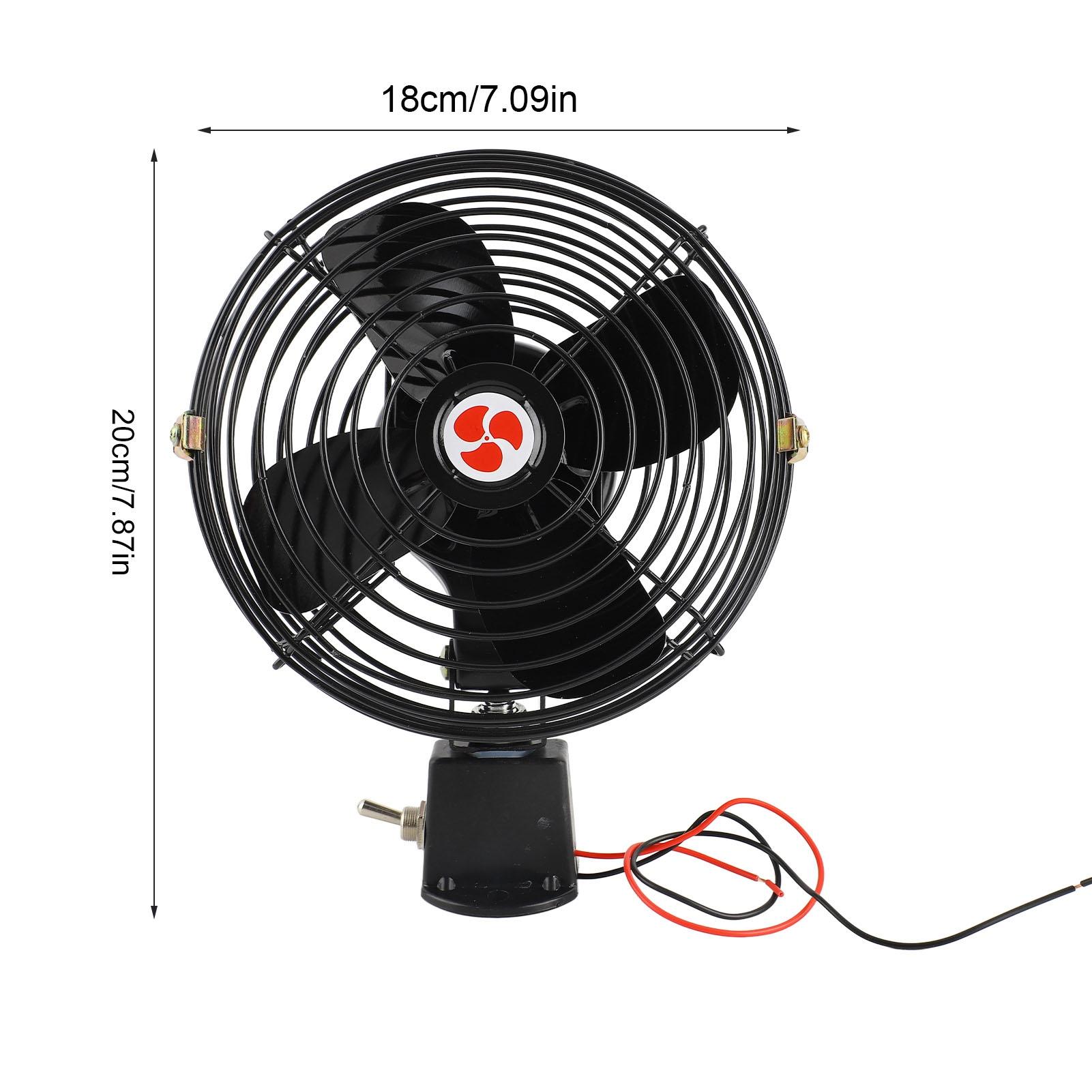 

12V RV Cooling Fan with 2 Speed Switch 6 inch 8 inch Heavy Duty Quiet Metal Car Fan for Truck RV Car Boat Bus