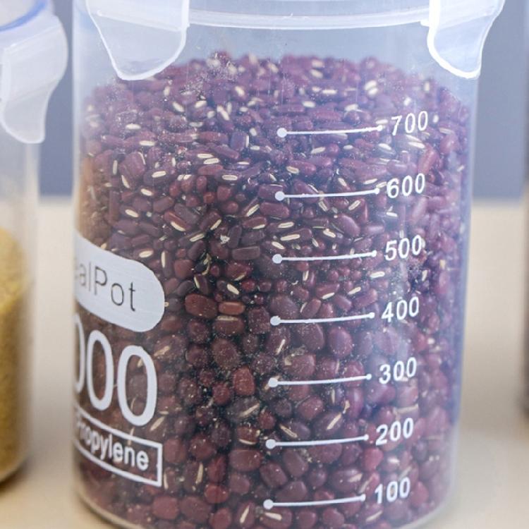 Multipurpose Plastic Food Canisters For Rice Nut Spices Transparent Seal Tight Containers for Office Home Use