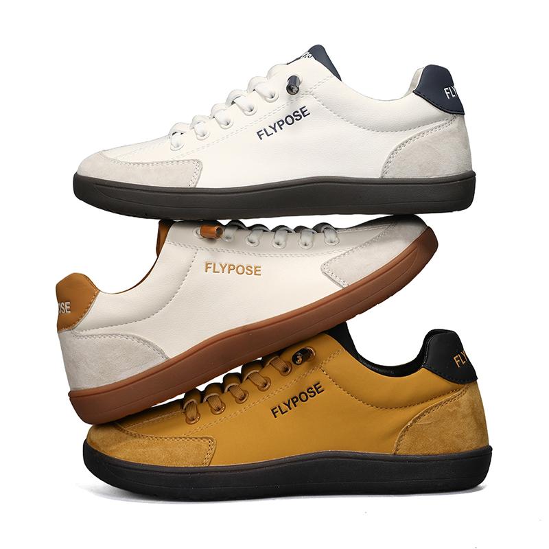TAI PAO Wide Toe Barefoot Shoes Adjustable Slip On Walking Shoes for Unisex Minimalist Artificial Leather Sneakers