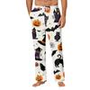 Men's Halloween Print Pocket Straight Casual Pants Home Pajama Pants