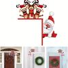 1pc Santa and Reindeer Christmas Door Corner Sign Sculpture for Living Room, Bedroom Office and Outdoor Indoor Decoration