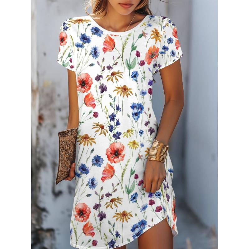 Women's Fashionable Dress, Cute Little Animals and Floral Prints