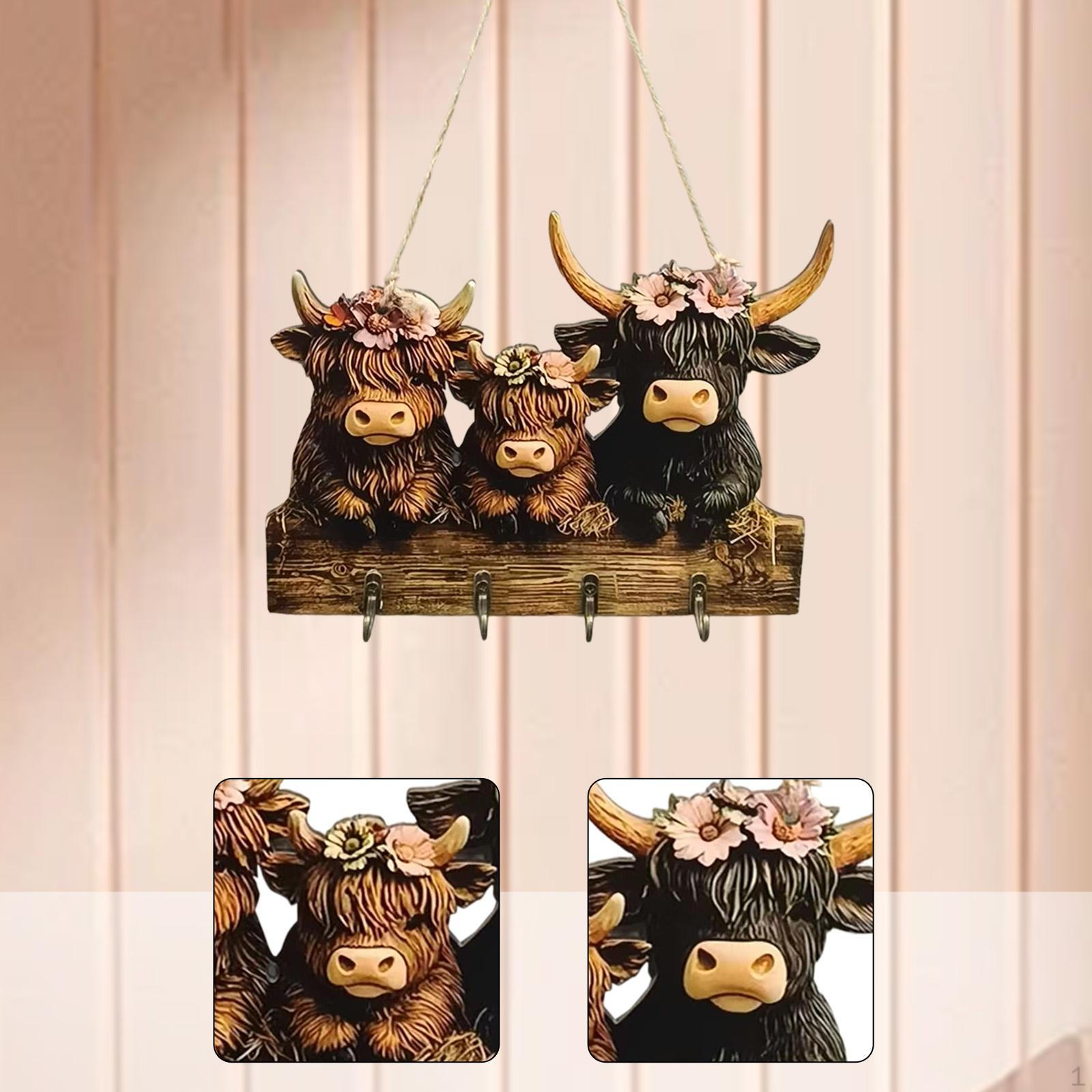 

Ключница для настенного крепления Вешалка Экономия места Фермерский дом Орнамент Органайзер Дом