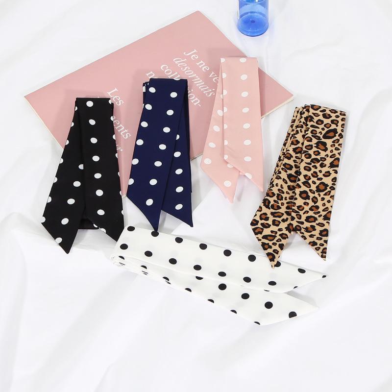 Polka Dot Silk Scarf: Versatile Ribbon for Bags & Ties - Spring & Autumn Korean Style