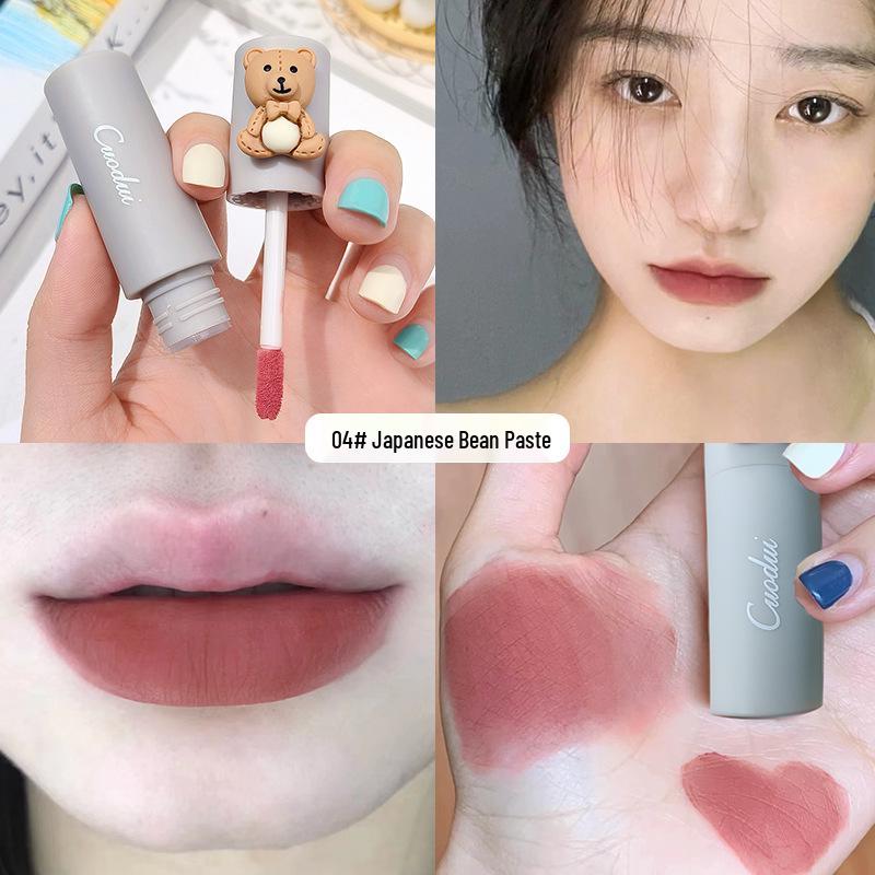 CUODUI Cute Bear Velvet Matte Lip Glaze - Moisturizing Lip Gloss Lipstick