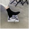 Skinny boots Chelsea high-heeled short boots women's shoes 2025 new spring and autumn single shoes thick heel large size 41-42