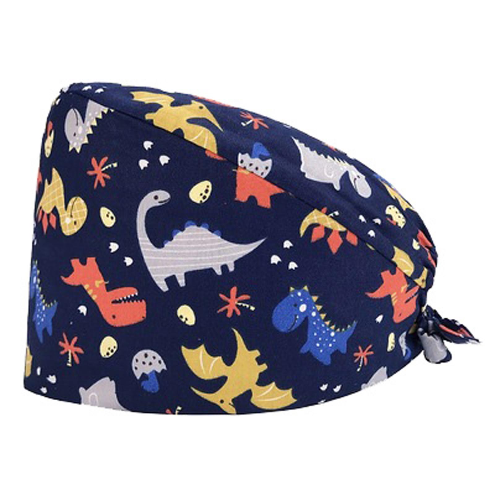 

Scrub Cap With Buttons Bouffant Hat With Sweatband for Womens and Mens