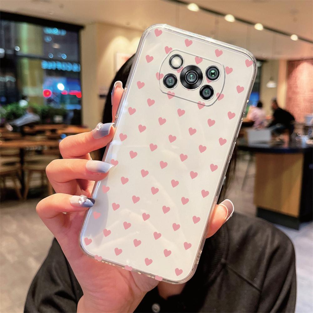 Cute Heart Love Transparent Clear Non-Yellowing Phone Case For Xiaomi Poco X3 Pro NFC Cover Silicone for Pocox3 Poco X3 6.67"