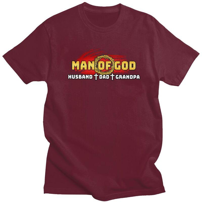 Custom Fashion Man Of God Husband Dad Grandpa T Shirt Men Short Sleeve Tshirts Casual Tee Tops 100 Cotton Slim Fit Tshirt Gift